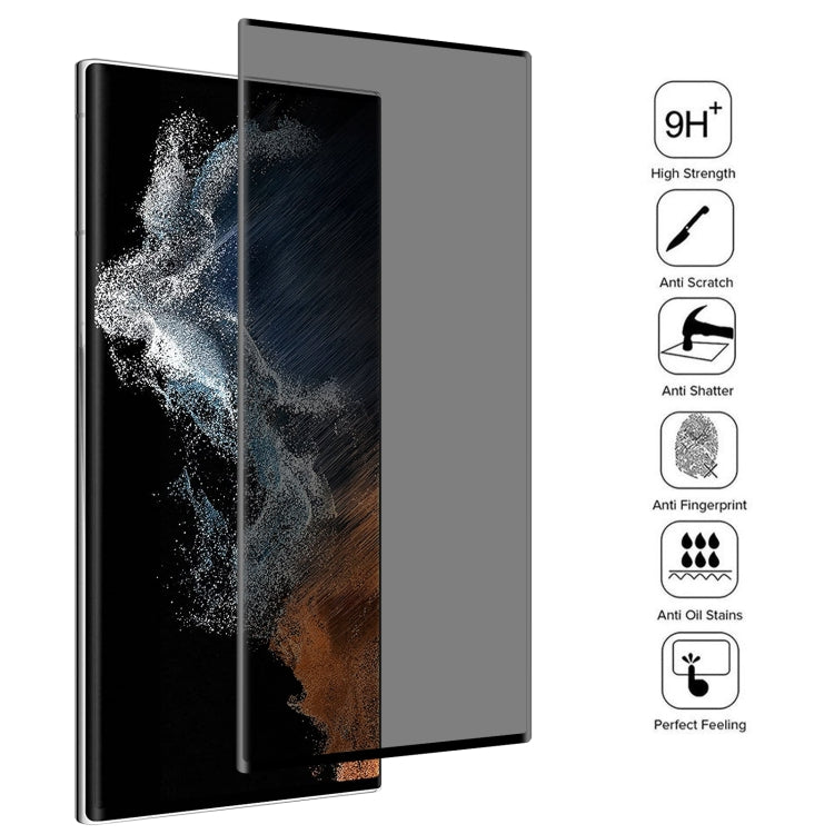 For Samsung Galaxy S22 Ultra 5G 25pcs 3D Curved Edge Privacy Tempered Glass Film, without Fingerprint Unlocking - Galaxy Tempered Glass by buy2fix | Online Shopping UK | buy2fix