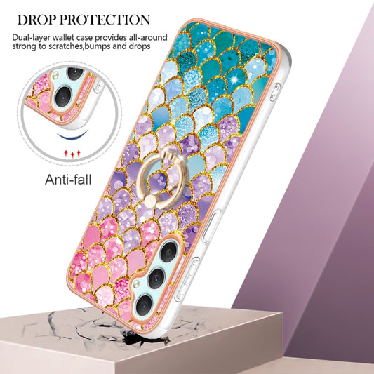 For Samsung Galaxy A24 4G Electroplating IMD TPU Phone Case with Ring(Colorful Scales) by buy2fix