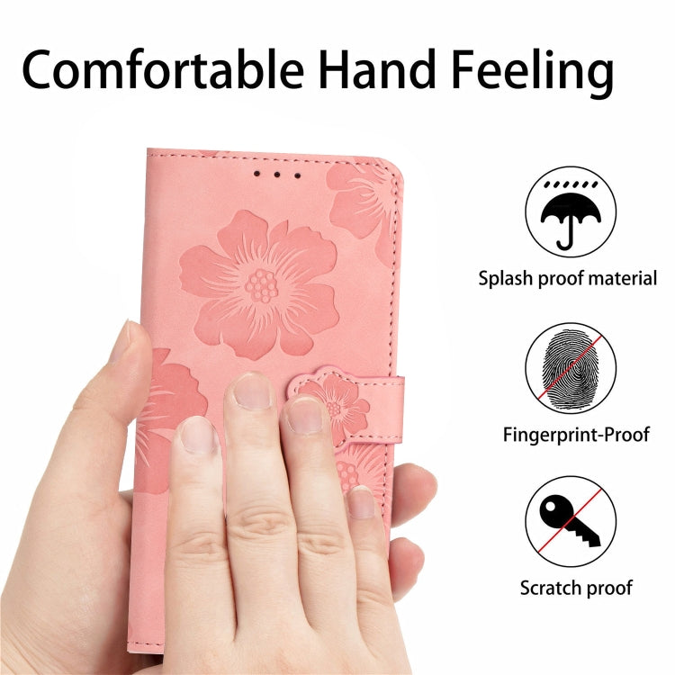 For Xiaomi Redmi 10C Flower Embossing Pattern Leather Phone Case(Pink) by buy2fix