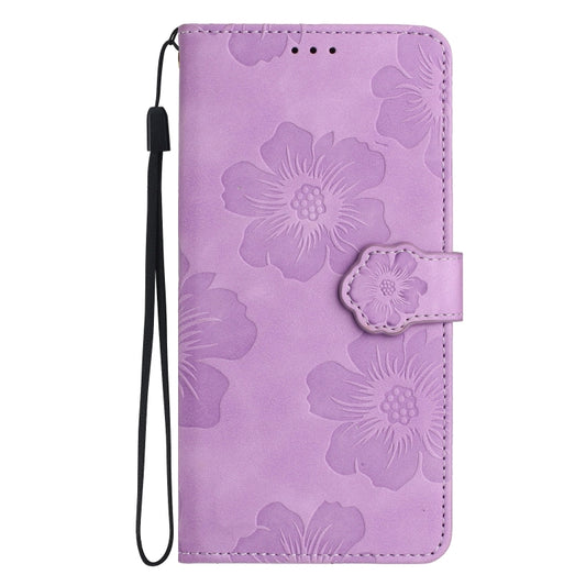 For Xiaomi Redmi A1 Flower Embossing Pattern Leather Phone Case(Purple) by buy2fix