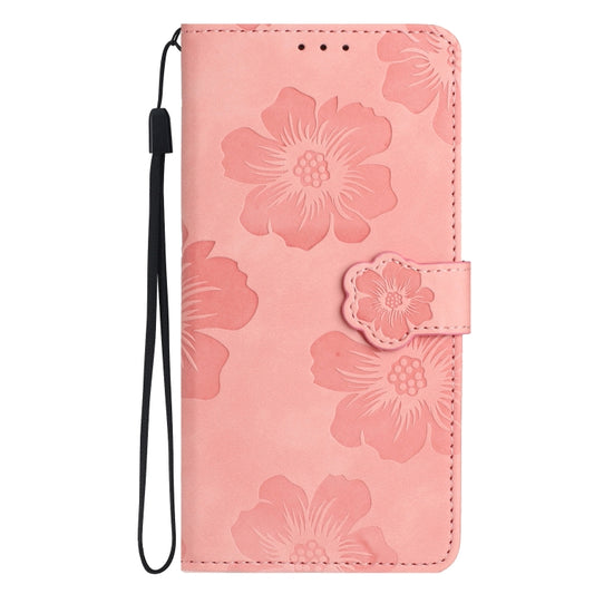 For Xiaomi Redmi Note 8T Flower Embossing Pattern Leather Phone Case(Pink) by buy2fix