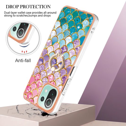 For Xiaomi Mi 11 Lite Electroplating IMD TPU Phone Case with Ring(Colorful Scales) by buy2fix