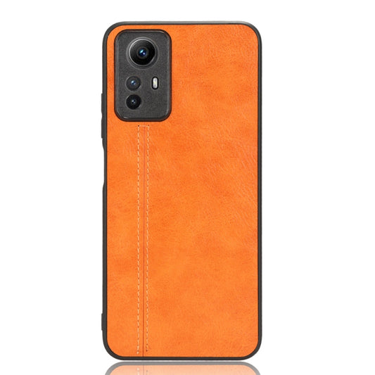 For Xiaomi Redmi Note 12S 4G Sewing Cow Pattern Skin PC + PU + TPU Phone Case(Orange) by buy2fix