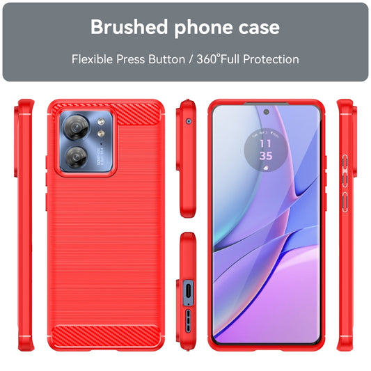 For Motorola Edge 40 Brushed Texture Carbon Fiber TPU Phone Case(Red) by buy2fix