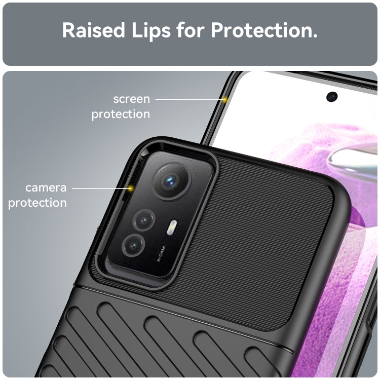 For Xiaomi Redmi Note 12S Thunderbolt Shockproof TPU Protective Soft Phone Case(Black) by buy2fix