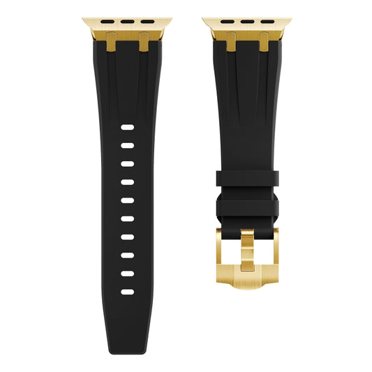 AP Silicone Watch Band For Apple Watch SE 2022 40mm(Gold Black) by buy2fix