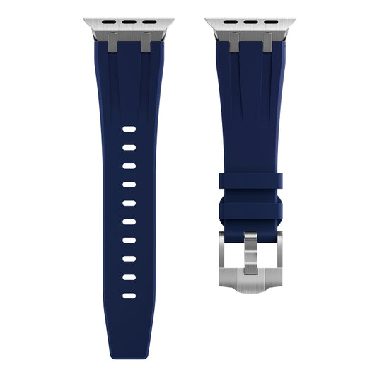 AP Silicone Watch Band For Apple Watch SE 44mm(Silver Blue) by buy2fix