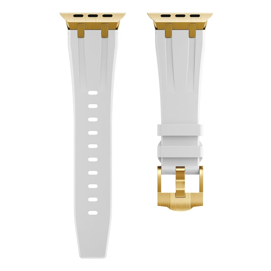 AP Silicone Watch Band For Apple Watch SE 2023 40mm(Gold White) by buy2fix