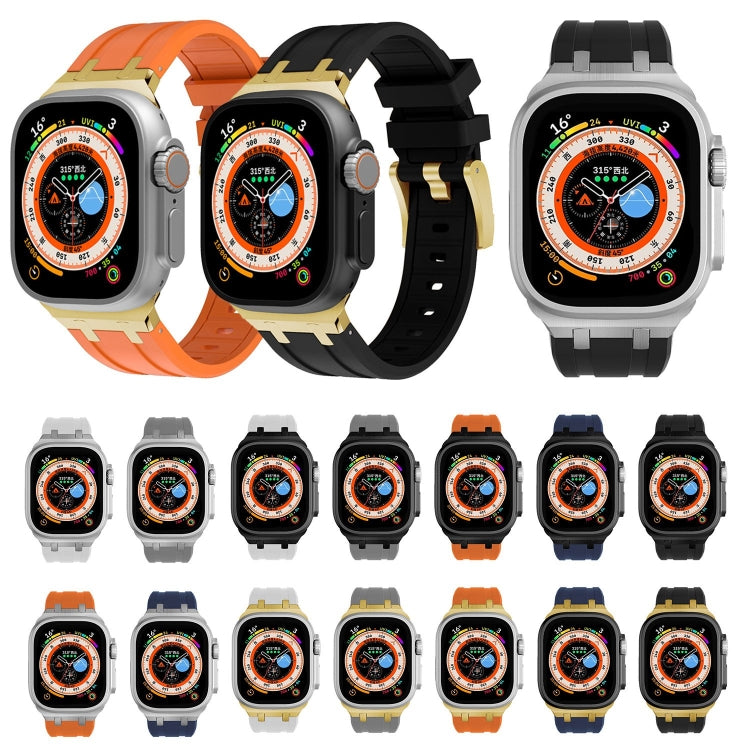 AP Silicone Watch Band For Apple Watch 38mm(Gold White) by buy2fix