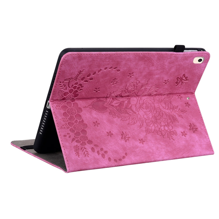For iPad 9.7 2018 / 2017 / Air / Air 2 Butterfly Rose Embossed Leather Smart Tablet Case(Rose Red) - iPad 9.7 (2018) & (2017) Cases by buy2fix | Online Shopping UK | buy2fix