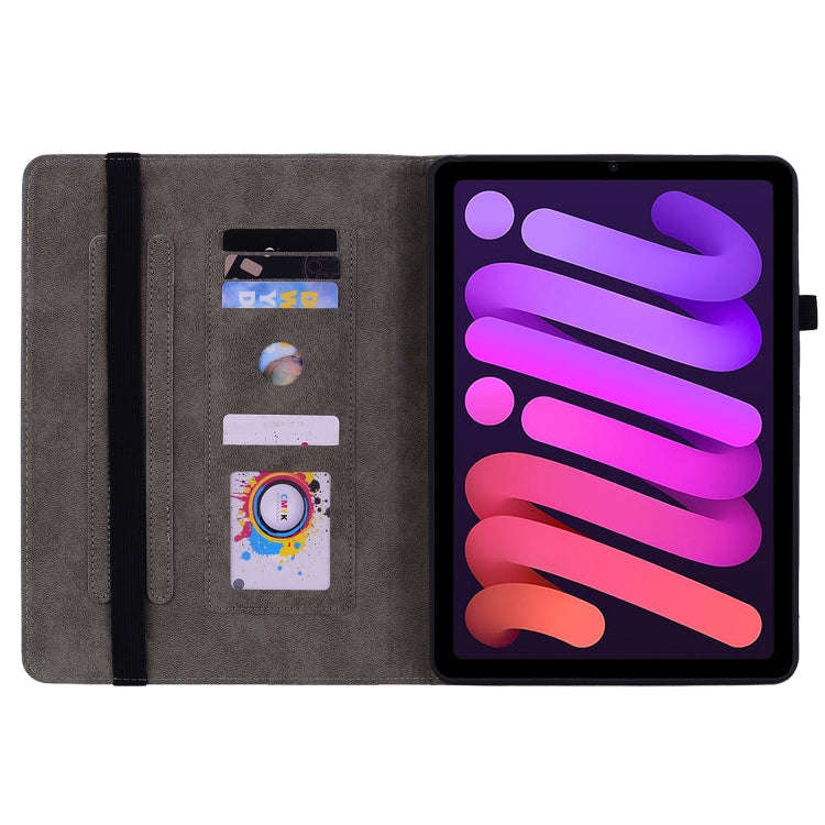 For iPad mini 2024 / mini 6 Butterfly Rose Embossed Leather Smart Tablet Case(Dark Blue) - iPad mini 6 Cases by buy2fix | Online Shopping UK | buy2fix