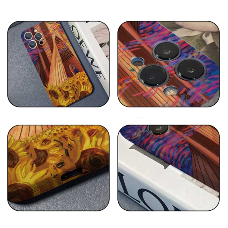 For iPhone X / XS Precise Hole Oil Painting Pattern PC Phone Case(Architectural Painting) by buy2fix