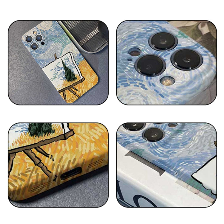 For iPhone XS Max Precise Hole Oil Painting Pattern PC Phone Case(Landscape Painting) by buy2fix