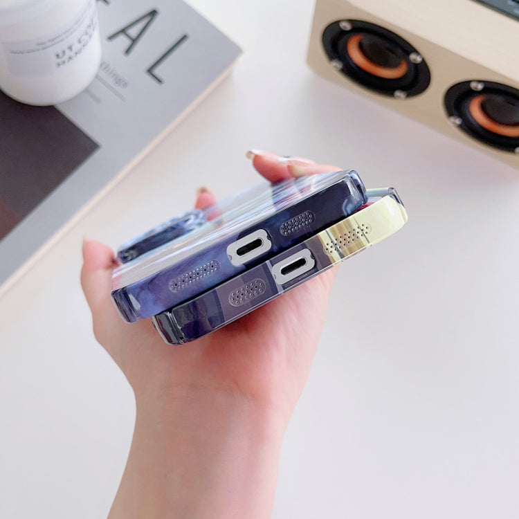 For iPhone XS Max Precise Hole Oil Painting Pattern PC Phone Case(Sunset) by buy2fix