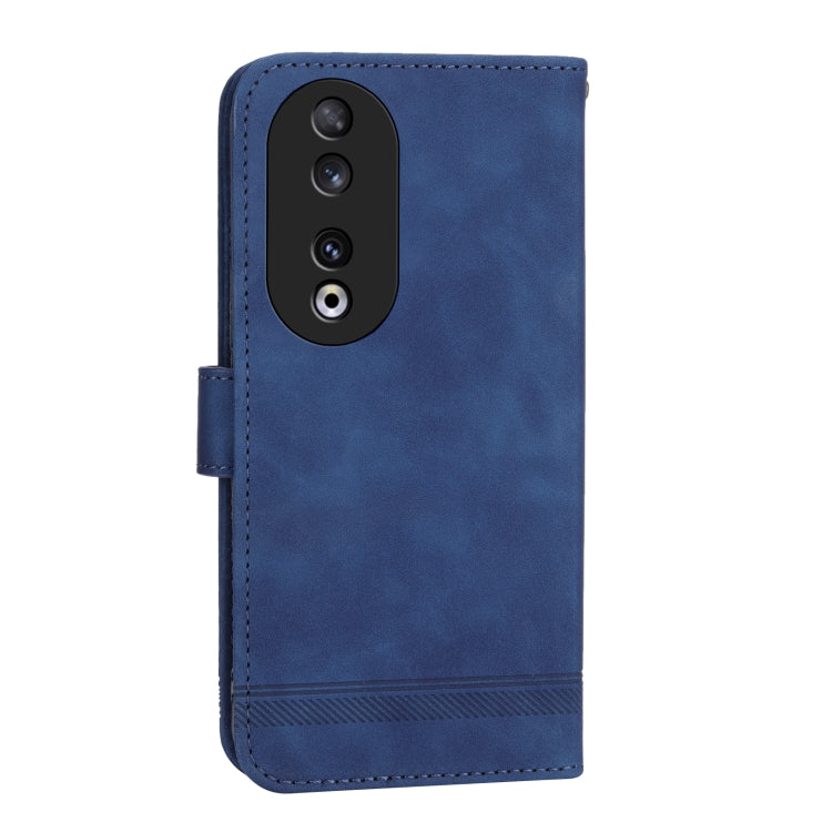 For Honor 90 5G Dierfeng Dream Line TPU Hybrid PU Leather Phone Case(Blue) - Honor Cases by buy2fix | Online Shopping UK | buy2fix