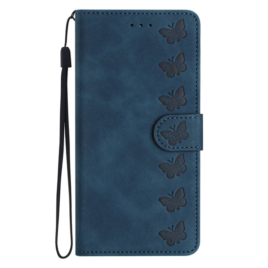 For Xiaomi 12 Pro Seven Butterflies Embossed Leather Phone Case(Blue) by buy2fix