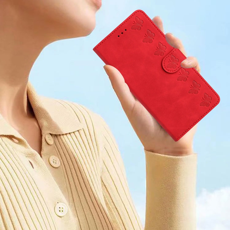 For Xiaomi 13 Seven Butterflies Embossed Leather Phone Case(Red) - Xiaomi Cases by buy2fix | Online Shopping UK | buy2fix