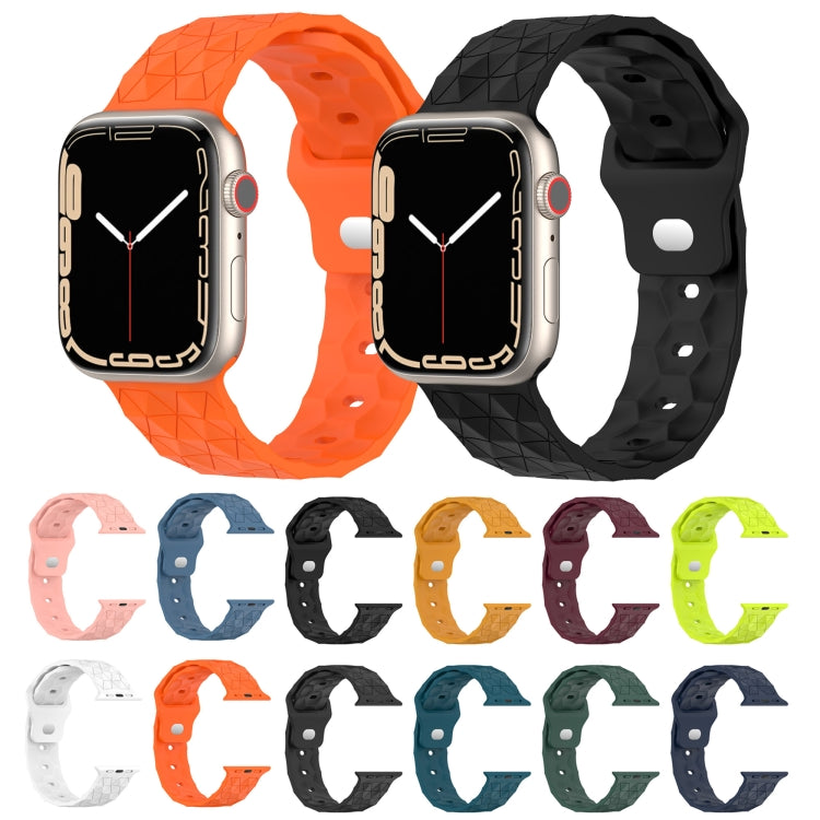 Football Texture Silicone Watch Band For Apple Watch 7 41mm(Dark Blue) by buy2fix