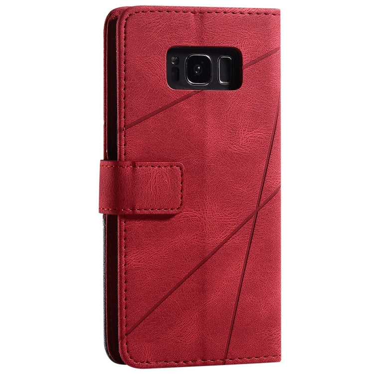 For Samsung Galaxy S8 Skin Feel Splicing Horizontal Flip Leather Case with Holder & Card Slots & Wallet & Photo Frame(Red) - Galaxy Phone Cases by buy2fix | Online Shopping UK | buy2fix