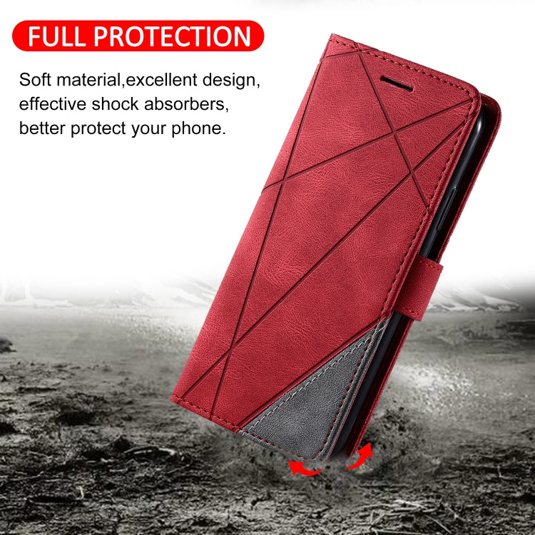 For Samsung Galaxy S8 Skin Feel Splicing Horizontal Flip Leather Case with Holder & Card Slots & Wallet & Photo Frame(Red) - Galaxy Phone Cases by buy2fix | Online Shopping UK | buy2fix