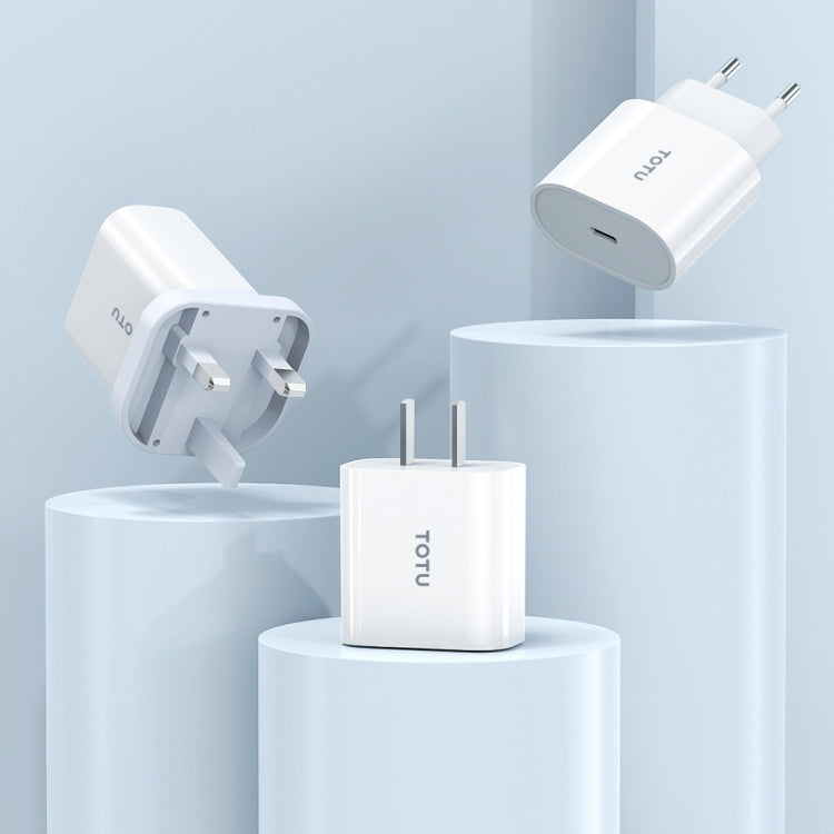 TOTU PD 20W Type-C Port Charger with Type-C to 8 Pin Data Cable Set, Specification:UK Plug(White) - USB Charger by TOTUDESIGN | Online Shopping UK | buy2fix