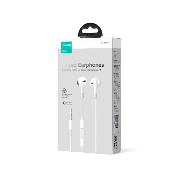 JOYROOM JR-EW01 3.5mm Half In-Ear Wired Earphone, Length: 1.2m(White) by JOYROOM