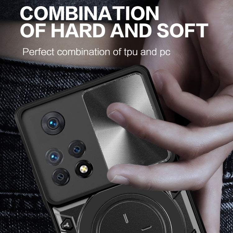 For Xiaomi Redmi Note 11 Pro CD Texture Sliding Camshield Magnetic Holder Phone Case(Black) by buy2fix