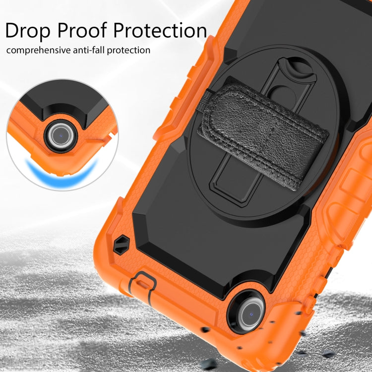 For Lenovo Tab M8 4th Gen Silicone Hybrid PC Tablet Case with Shoulder Strap(Orange) by buy2fix