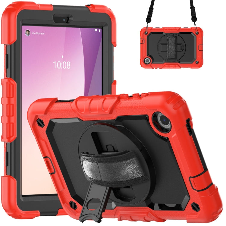 For Lenovo Tab M8 4th Gen Silicone Hybrid PC Tablet Case with Shoulder Strap(Red) - Lenovo by buy2fix | Online Shopping UK | buy2fix