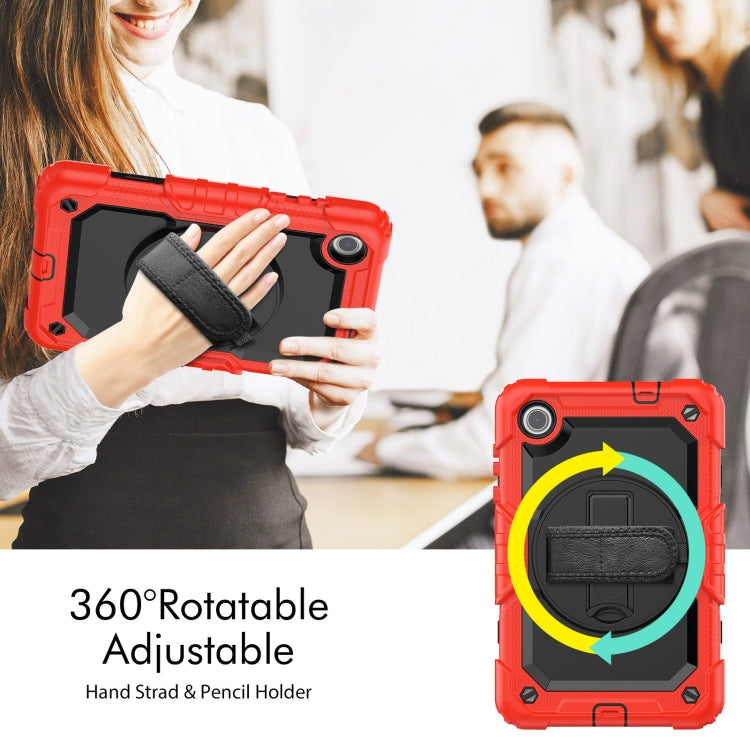 For Lenovo Tab M8 4th Gen Silicone Hybrid PC Tablet Case with Shoulder Strap(Red) - Lenovo by buy2fix | Online Shopping UK | buy2fix
