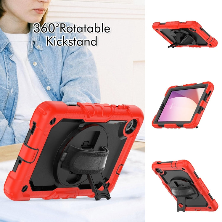 For Lenovo Tab M8 4th Gen Silicone Hybrid PC Tablet Case with Shoulder Strap(Red) - Lenovo by buy2fix | Online Shopping UK | buy2fix