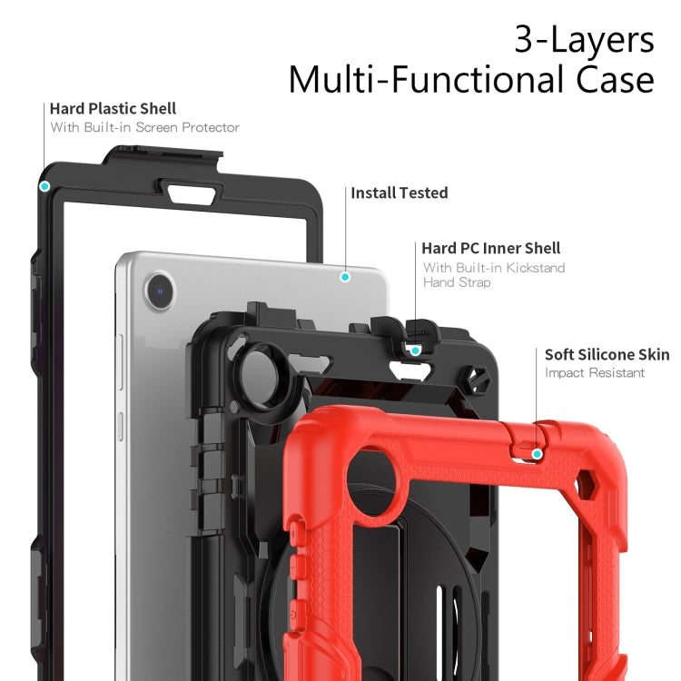 For Lenovo Tab M8 4th Gen Silicone Hybrid PC Tablet Case with Shoulder Strap(Red) - Lenovo by buy2fix | Online Shopping UK | buy2fix