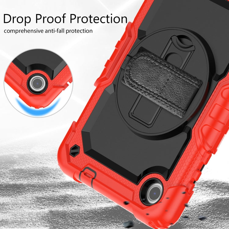 For Lenovo Tab M8 4th Gen Silicone Hybrid PC Tablet Case with Shoulder Strap(Red) by buy2fix