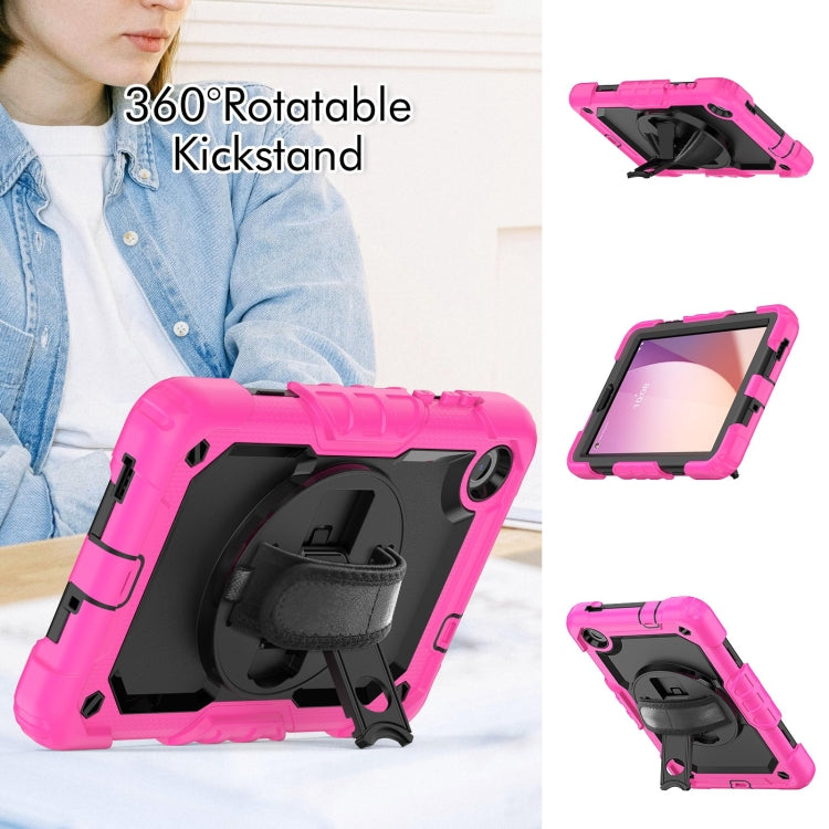 For Lenovo Tab M8 4th Gen Silicone Hybrid PC Tablet Case with Shoulder Strap(Rose Red) - Lenovo by buy2fix | Online Shopping UK | buy2fix