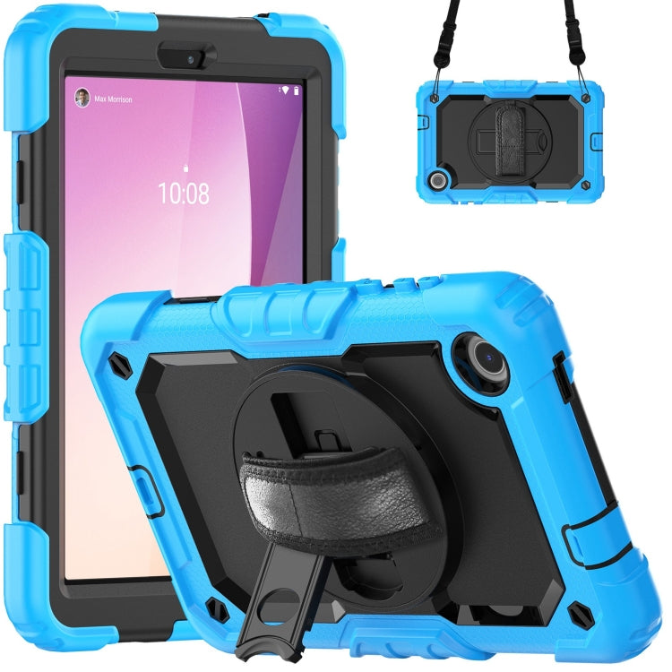 For Lenovo Tab M8 4th Gen Silicone Hybrid PC Tablet Case with Shoulder Strap(Light Blue) - Lenovo by buy2fix | Online Shopping UK | buy2fix