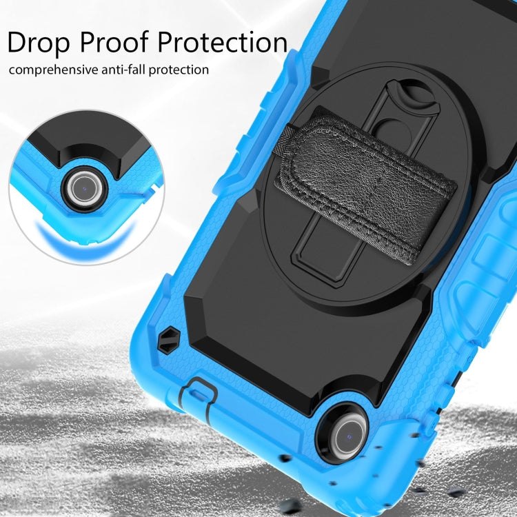 For Lenovo Tab M8 4th Gen Silicone Hybrid PC Tablet Case with Shoulder Strap(Light Blue) - Lenovo by buy2fix | Online Shopping UK | buy2fix