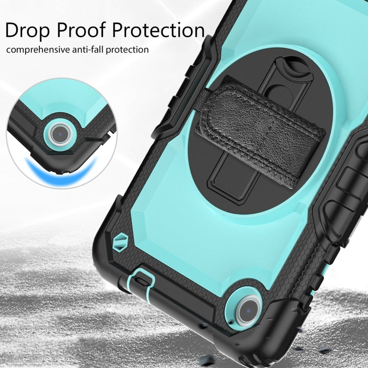 For Lenovo Tab M8 4th Gen Silicone Hybrid PC Tablet Case with Shoulder Strap(Light Blue PC) by buy2fix