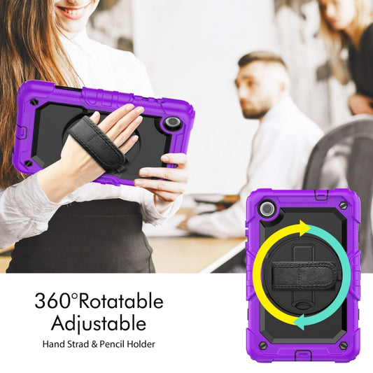 For Lenovo Tab M8 4th Gen Silicone Hybrid PC Tablet Case with Shoulder Strap(Purple) by buy2fix