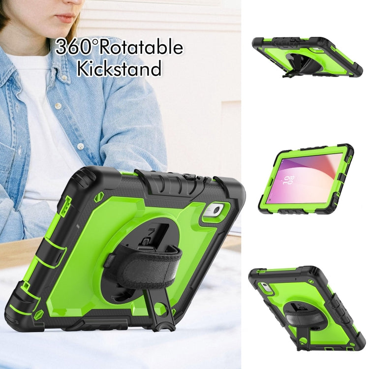 For Lenovo Tab M9 Silicone Hybrid PC Tablet Case with Shoulder Strap(Yellow Green PC) - Lenovo by buy2fix | Online Shopping UK | buy2fix