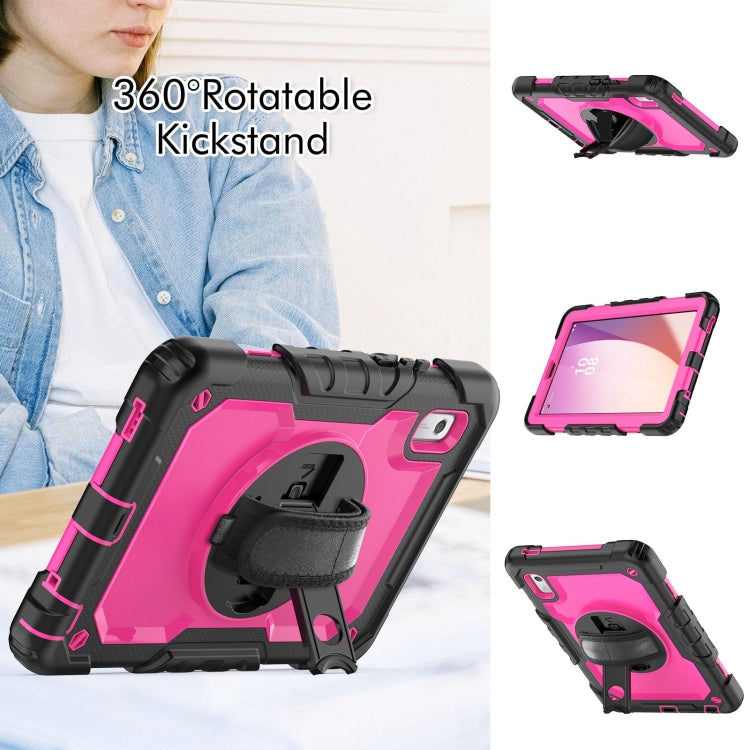 For Lenovo Tab M9 Silicone Hybrid PC Tablet Case with Shoulder Strap(Rose Red PC) - Lenovo by buy2fix | Online Shopping UK | buy2fix