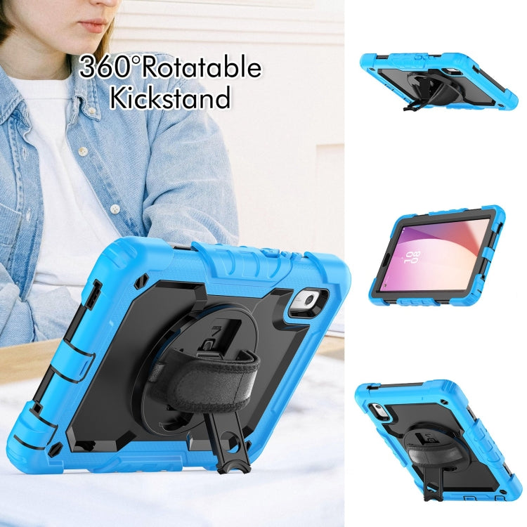 For Lenovo Tab M9 Silicone Hybrid PC Tablet Case with Shoulder Strap(Light Blue) - Lenovo by buy2fix | Online Shopping UK | buy2fix