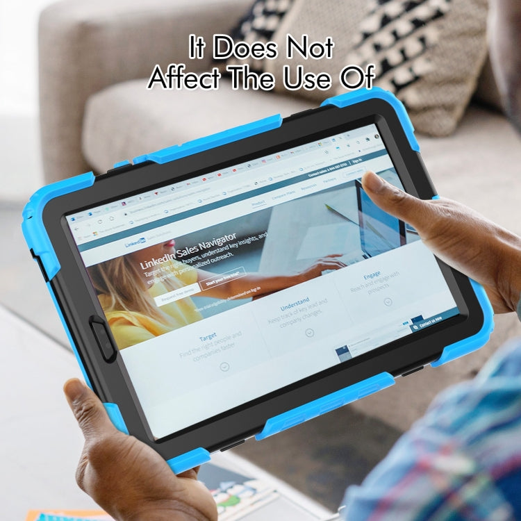 For Lenovo Tab M9 Silicone Hybrid PC Tablet Case with Shoulder Strap(Light Blue) - Lenovo by buy2fix | Online Shopping UK | buy2fix