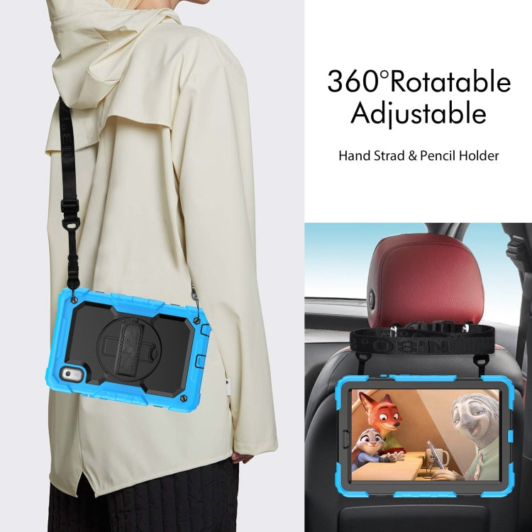 For Lenovo Tab M9 Silicone Hybrid PC Tablet Case with Shoulder Strap(Light Blue) - Lenovo by buy2fix | Online Shopping UK | buy2fix