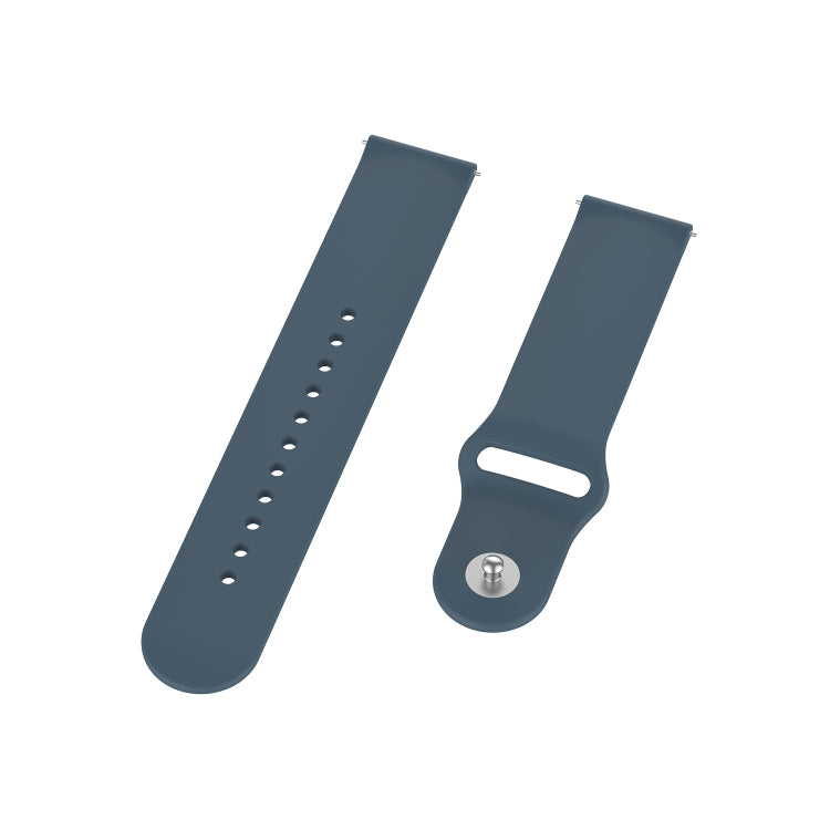 18mm Universal Reverse Buckle Wave Silicone Watch Band, Size:S(Blue) - Watch Bands by buy2fix | Online Shopping UK | buy2fix