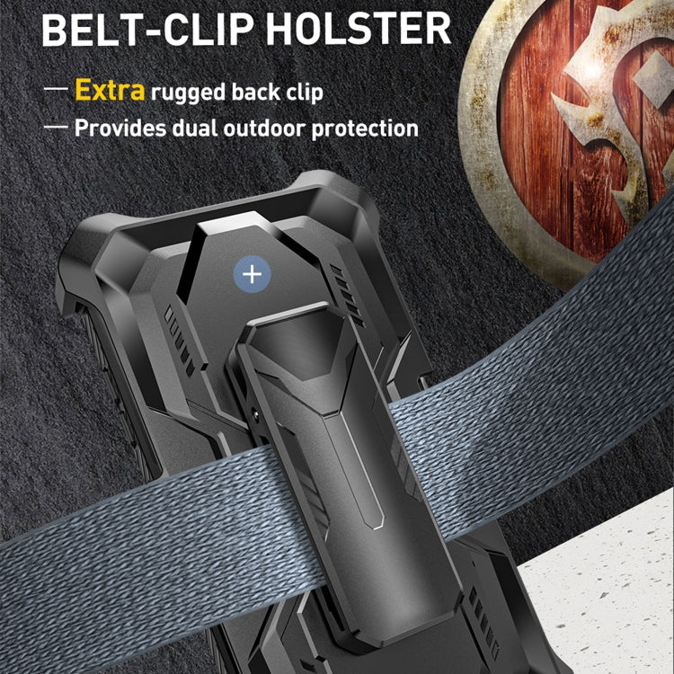 For iPhone 14 Pro Armor Series Holder Phone Case with Back Clip(Blue) - iPhone 14 Pro Cases by buy2fix | Online Shopping UK | buy2fix