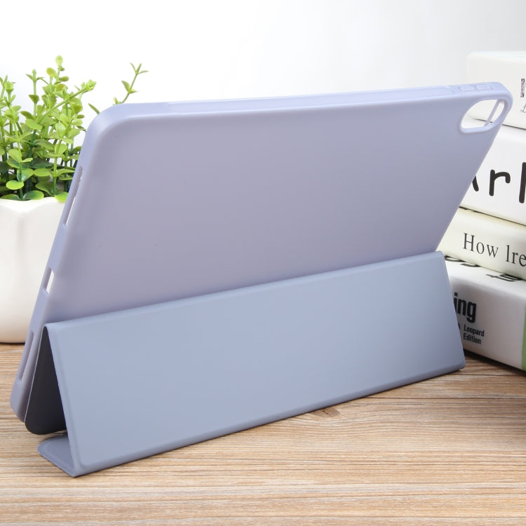 For iPad 10.9 2022 / Air 5 / Air 4 GEBEI 3-folding Holder Shockproof Flip Leather Tablet Case(Light Purple) - iPad Air (2022) / (2020) 10.9 Cases by GEBEI | Online Shopping UK | buy2fix