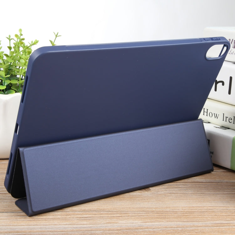 For iPad 10.9 2022 / Air 5 / Air 4 GEBEI 3-folding Holder Shockproof Flip Leather Tablet Case(Dark Blue) - iPad Air (2022) / (2020) 10.9 Cases by GEBEI | Online Shopping UK | buy2fix