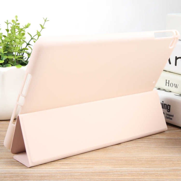For iPad 9.7 2018 & 2017 / Air / Air2 GEBEI 3-folding Holder Shockproof Flip Leather Tablet Case(Pink) by GEBEI