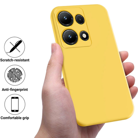 For Infinix Note 30i Pure Color Liquid Silicone Shockproof Phone Case(Yellow) by buy2fix