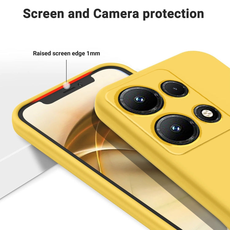 For Infinix Note 30i Pure Color Liquid Silicone Shockproof Phone Case(Yellow) - Infinix Cases by buy2fix | Online Shopping UK | buy2fix